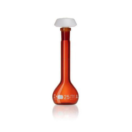 Duran Volumetric Flask Ml Amber Coloured Class A White Graduation