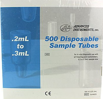 Advanced Instruments, Sample Tube, Plastic, 3LA825, 500 pcs, 0.2 mL – 0.3 mL sample size