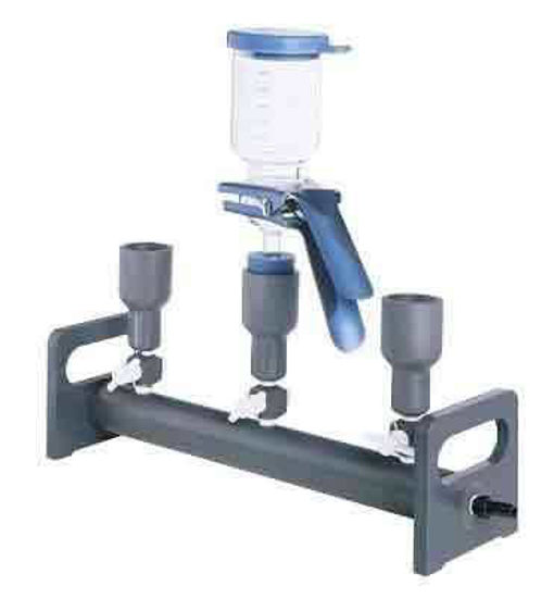 Advantec 313400 Vacuum Filtration Manifold; PVC, 3Branch with 2Way