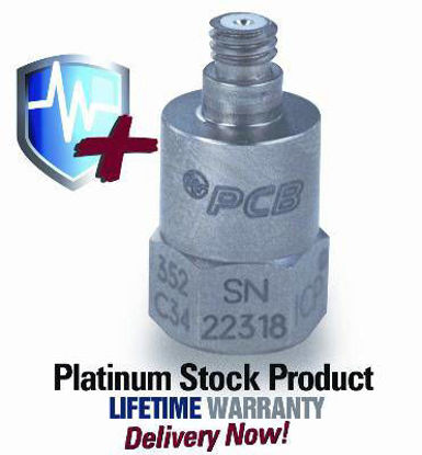 Model:352C34 - Platinum Stock Product: High sensitivity, ceramic shear ICP® accelerometer, 100 mV/g, 0.5 Hz to 10k Hz, 10-32 top connector