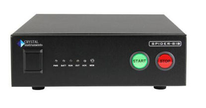 Spider-81B Front-end: Four 24 bit IEPE/Voltage/Charge inputs enabled,
One output,  BNC  connectors,  Ethernet  connection  and Black Box Engine.