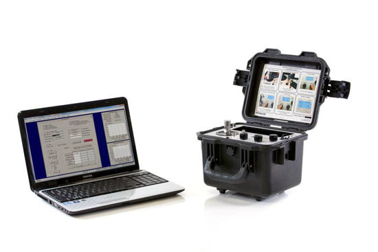Semi-portable Accelerometer Calibration System. Allows for NIST/PTB traceable calibration of accelerometers from 7 Hz to 10 kHz. Includes Model 9110D portable calibrator, laptop controller, data acquisition system and accessories. JMG No. 1161054 MPN K9145D10