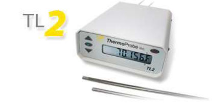 TL2 Desktop Thermometer with Dual 200 OHM sensors with 5 foot cable and standard 5-point calibration.