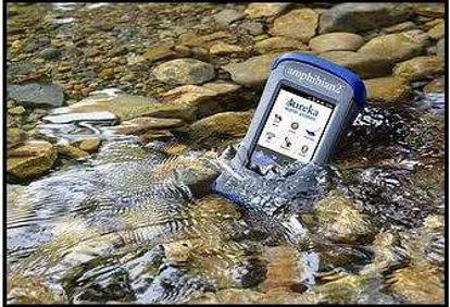 Amphibian2 hand-held data display with GPS