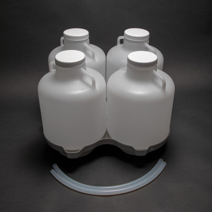 ISCO, Bottle Configuration For 4700 / 5800 Sampler (4 Polyethylene 2.5 Gallon), 10 Liter, bottles with caps, locating base and two discharge tubes