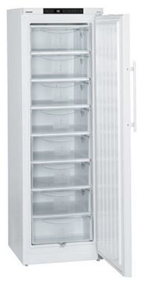 LGex 3410 MediLine Spark-Free Freezer with Comfort Controller, Volume 310 L, Static Cooling, Dimension 600 x 615 x 1840 mm, White Steel Cabinet Finish. Temp. -9C to -30C. 310Litre capacity. JMG No. 1323883 MPN LGex-3410