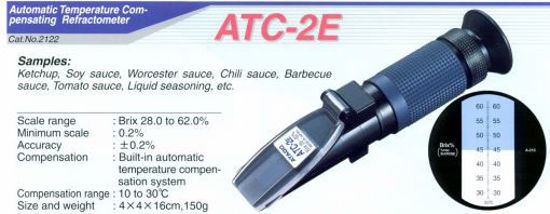 Refractometer Type ATC-2E Brix range 28.0 to 62.0% JMG No. 1041386 MPN 2122