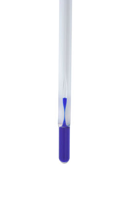 General Purpose Thermometers, -20+150C, 1C blue, 305mm total w S.Coating
