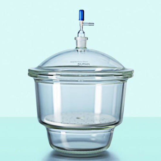 Vacuum-Desiccator NOVUS DN 300 clear DURAN®, with porcelain plate, with ...