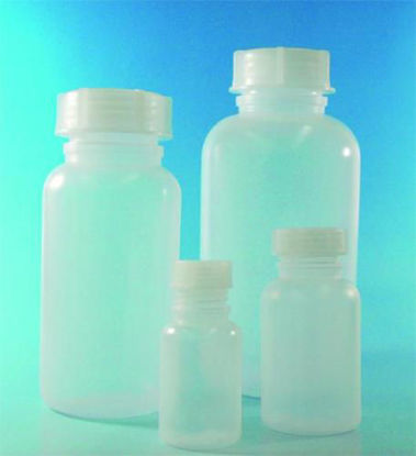 LLG-Wide-neck bottle 1000 ml round, LDPE, natural, with closure, pack of 4
