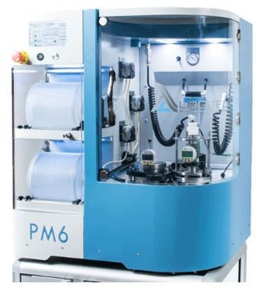 PM6G Precision Lapping and Polishing Machine with driven jig roller, WG power connection, bluetooth connectivity for flatness monitor, metered abrasive dispensing unit with abrasive cylinder (220-240v/50Hz)