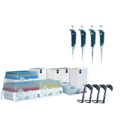 Gilson PIPETMAN G 4-Pipette Kit Pipette, P2G, P20G, P200G, P1000G, Manual Air Displacement, Metal Ejector