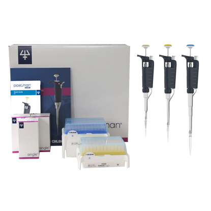 Gilson PIPETMAN Classic Pipette Starter Kit, P20, P200, P1000, Manual Air Displacement, D200, D1000 TIPACK