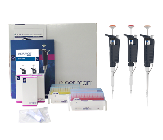 Gilson PIPETMAN G Micro-Volume Kit Pipette, P2G, P10G, P100G, Manual Air Displacement, D10/D200 TIPACK, Metal Ejector JMG No. 1152641 MPN F167800