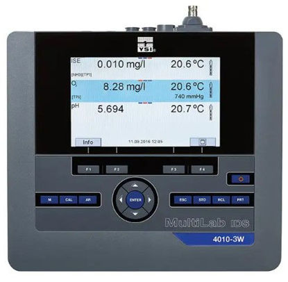 YSI MultiLab IDS Three Channel Benchtop Instrument with barometer, memory, and data transfer vial USB.