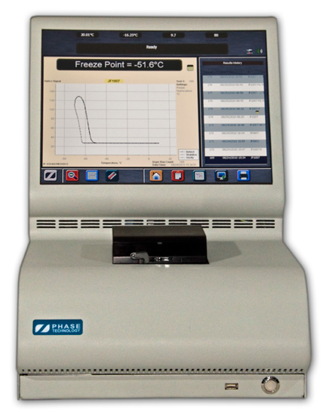Freeze point analyzer with manual injection