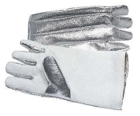 Aramid-blend high heat gloves w/ aluminized Kevlar back, 35 oz. Zetex Plus  palm, 14