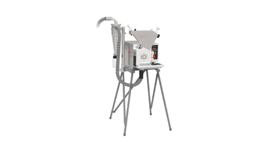 "Universal Cutting Mill PULVERISETTE 19 instrument without funnel, cutting tool set, sieve cassette, collecting vessel and stand for 400 V/3~, 50 Hz, 2650 Watt, 2800-3400 rpm in a corrosion-resistant stainless steel 316L version
"_1253381