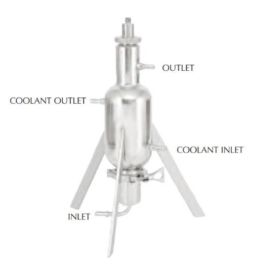 High Volume Continuous Flow Cell with Probe 630-0617.  Stainless steel. water jacket_1279534
