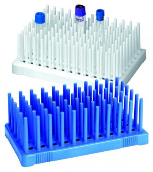 Test tube rack Peg Rack fiberglass reinforced PP, white, 50 places, for 14 to 17mm tubes_1568105