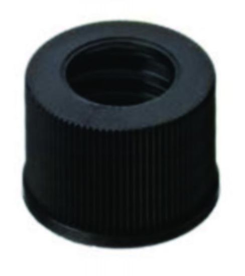 LLG-Screw caps N 10, black PP, center hole, pack of 100_1575686