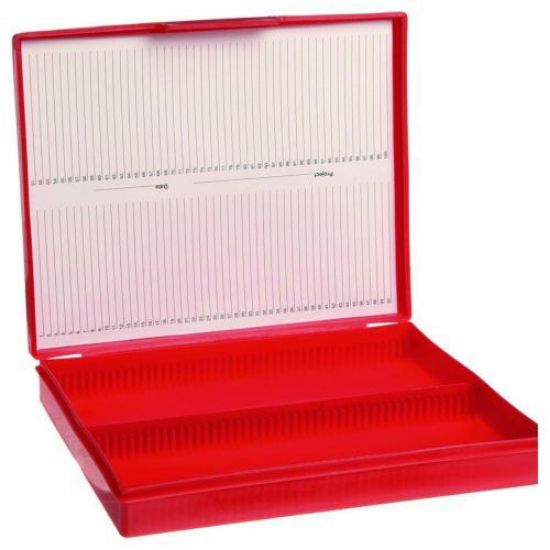 Heathrow Scientific Slide Box, Red for 100 Slides 210x169x37 mm | John ...