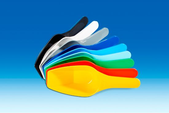 Measuring scoop, 100 ml, PP green, 200 mm length_1625027