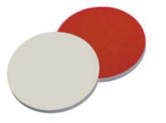 LLG-Septa N 12 red Rubber/PTFE beige, hardness 45°shore A, thickness: 1.3 mm, pack of 100_1729690