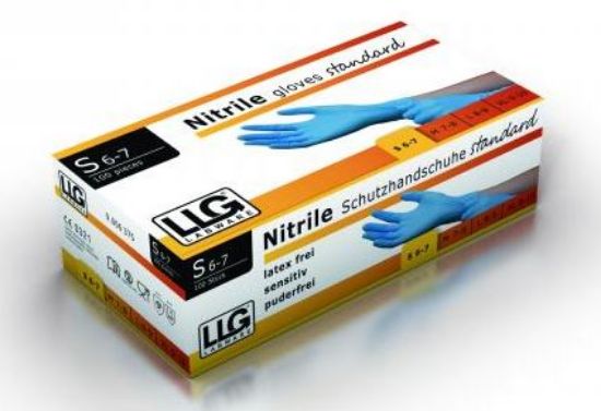 LLG-Disposable gloves, Standard, Nitrile, size XL blue, textured, powder free, 240mm, pack of 90_1815492