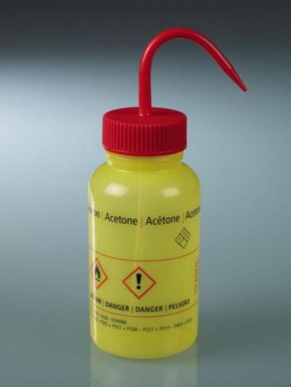 Spray bottle 500 ml, LDPE wide neck, "Aceton", closure red, LaboPlast®_1869460