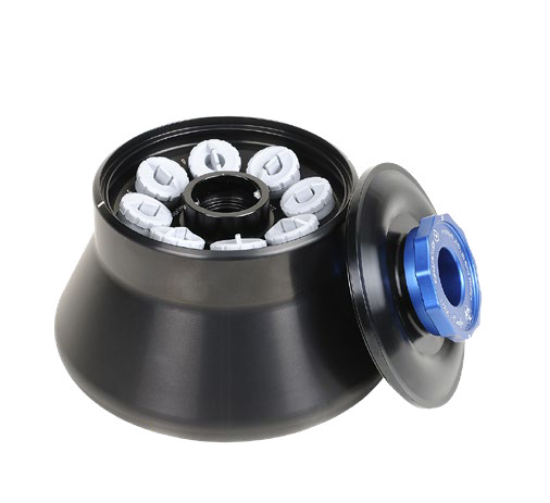 Biosafe angle rotor for 8 x 50 ml round bottom tubes, incl. bayonet lid no. 17605; Suitable for 4-16S, 4-16KS, 6-16S, 6-16KS_1250614