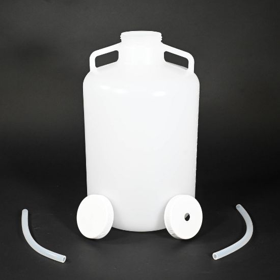 ISCO, Bottle Configuration For 4700 / 5800 Sampler (1 Polyethylene 5.5 Gallon), 20.8 Liter, round bottle, 2 discharge tubes, solid cap & tube cap