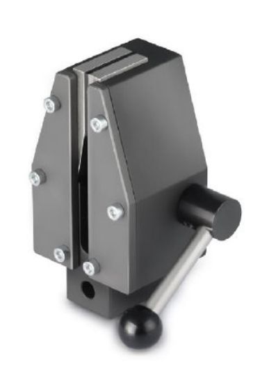 Wedge tension clamp (10 KN) for tensile force tests, 2 items. Suitable for samples made of metal and plastic and other materials, with its wedge shape it automatically clamps the sample under tension, similar to illustration (without jaws)_1377307