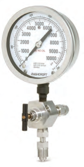 4310 Gage Block Assembly with Type 'A' Connector (3-1/2” Gage Diameter) for Parr Pressure Vessels 0-5000 psi (T316)_1410633