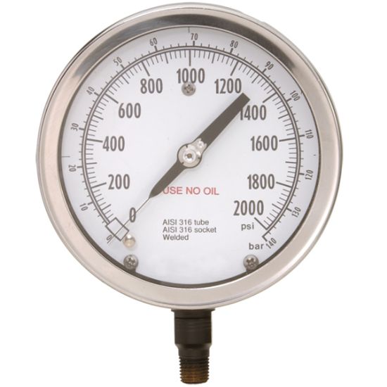 4310 Gage Block Assembly with Type 'B' Connector (4-1/2” Gage Diameter) for Parr Pressure Vessels 0-1000 psi (T316)_1410640