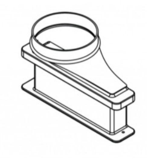 Lower Exhaust Transition Adapter, 6" diameter for connection to 6" OD duct_1685541