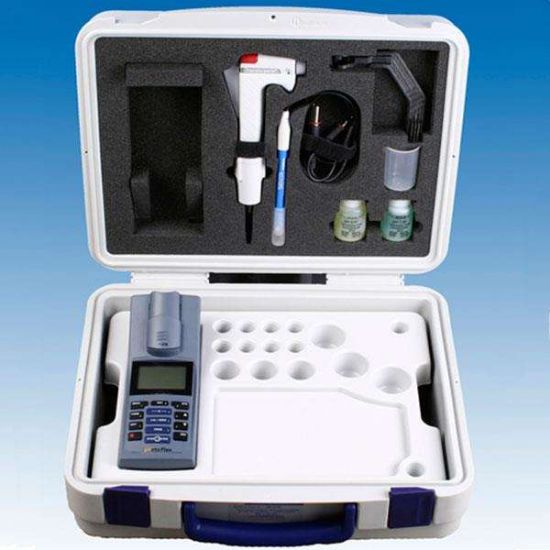 pHotoFlex STD/SET - LED colorimeter with 6 wave lengths, in a field case with field tray to hold instrument, stand and vials,  2 ea 10 ml and 2 ml syringe. Accessories: empty cuvettes 16+28 mm, cleaning tissues, stand, 2 empty bottles, beak_1904247
