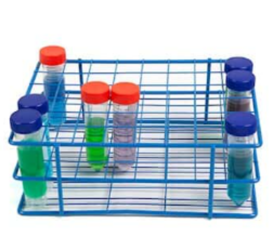 Cole-Parmer Essentials Coated Wire Tube Rack, 25-30mm/50mL, 6x8, Blue_1913836