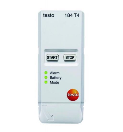 Temperature-data logger testo 184 T4 measuring range Temp: -80 ... +70°C, 45 g, memory 40,000 readings, with LED_1492171
