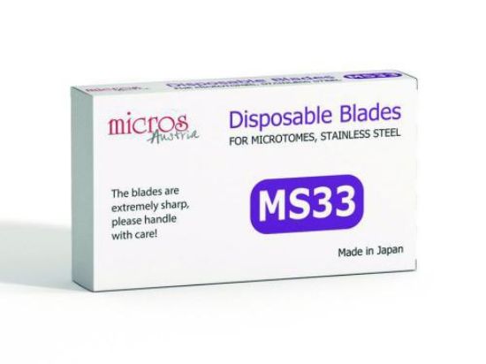 Microtome Blades MS33 low profile, L 80 mm, W 8mm, For extra thin sectioning, Pack of 50_1515711