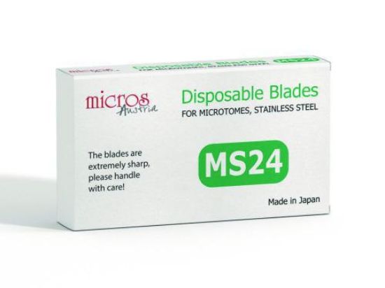Microtome blades MS24 low profile, L 80mm, W 8mm, for hard tissues, pack of 50_1515699