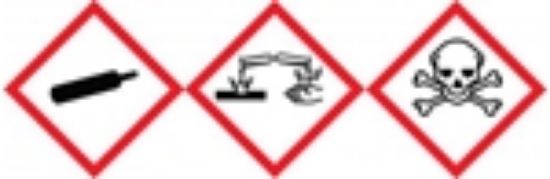 LLG-GHS 06, skull and crossbones "Danger", languages: DE, UK, FR; 37x52mm, dispenser box of 250 labels_1564205