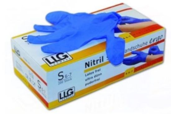 LLG-Disposable gloves, ERGO, Nitrile, size L blue, fingers textured, powder free, 240mm, pack of 200_1728703