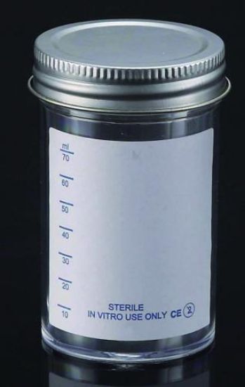 LLG-Sample container 100ml, PS with metal flowed seal inert liner cap, sterile, pack of 200_1569817