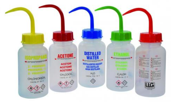 LLG-Wash bottle, 500 ml, wide-neck with GHS Printing, Ethanol, LDPE, SP/FR/D/UK_1573821