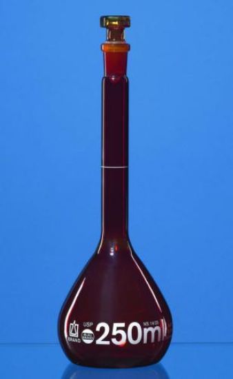 Measuring flask BB cl.A 250ml NS 14/23, glass stopper, boro 3.3_1576888