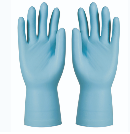 KCL Dermatril® P 743, size 10 disp. gloves, blue, powder free, 280 mm, strength 0,2 mm, EN 388, EN 374, cat. III_1815594