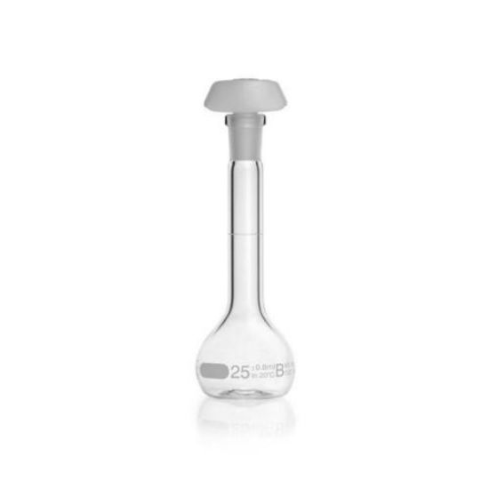 DURAN® Volumetric flask 25 ml, class B white graduation, with one graduation mark, polyethylene stopper, NS 10/19_1589770