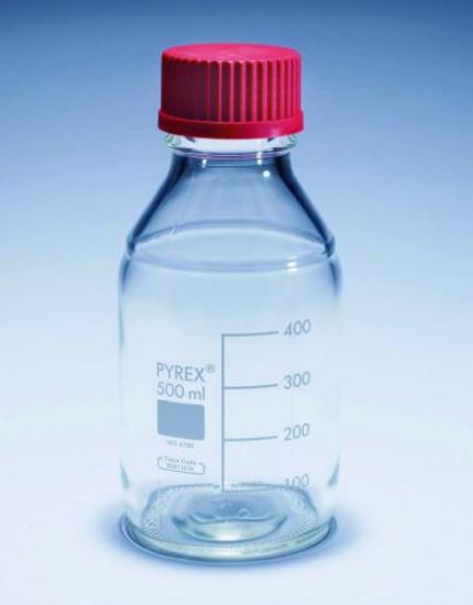 Media-lab bottles 100 ml Pyrex®, with red cap, pack of 10_1603175