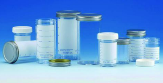 Sample containers 250 ml, PS with metal cap, no label, sterile AS, pack of 50_1626379
